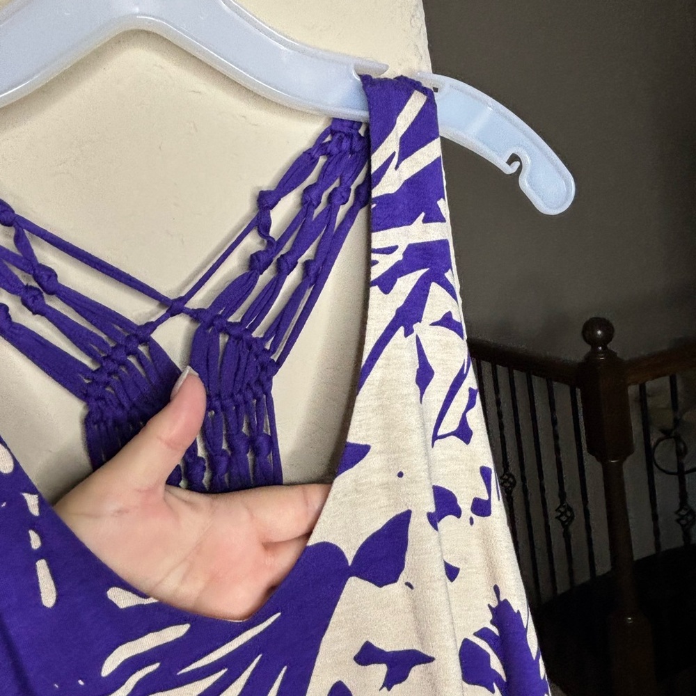 Liz Lange Maternity for Target Purple and Cream Maxi Dress Size M NEW - Picture 4 of 12